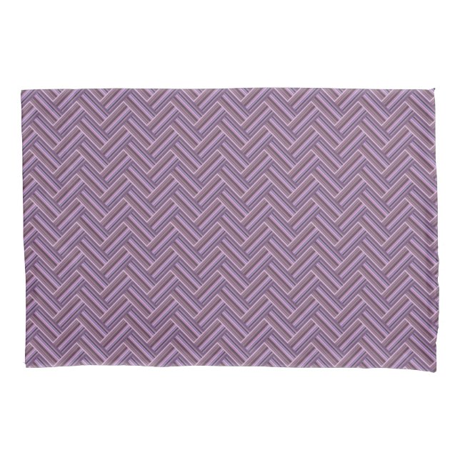 Mauve stripes double weave pattern pillow case (Front)