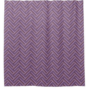 Mauve stripes double weave pattern shower curtain