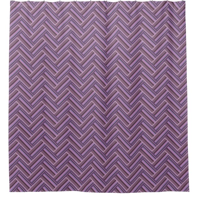 Mauve stripes double weave pattern shower curtain (Front)