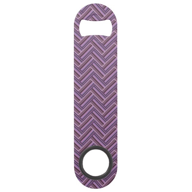 Mauve stripes double weave pattern speed bottle opener (Front)