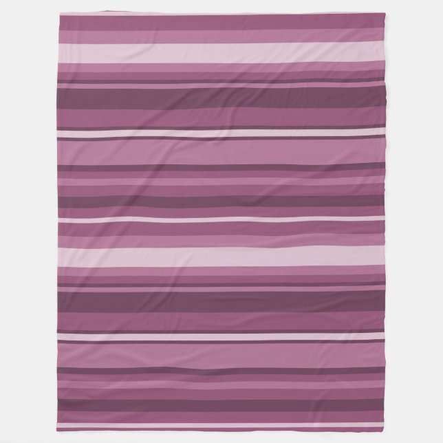 Mauve stripes fleece blanket (Front)