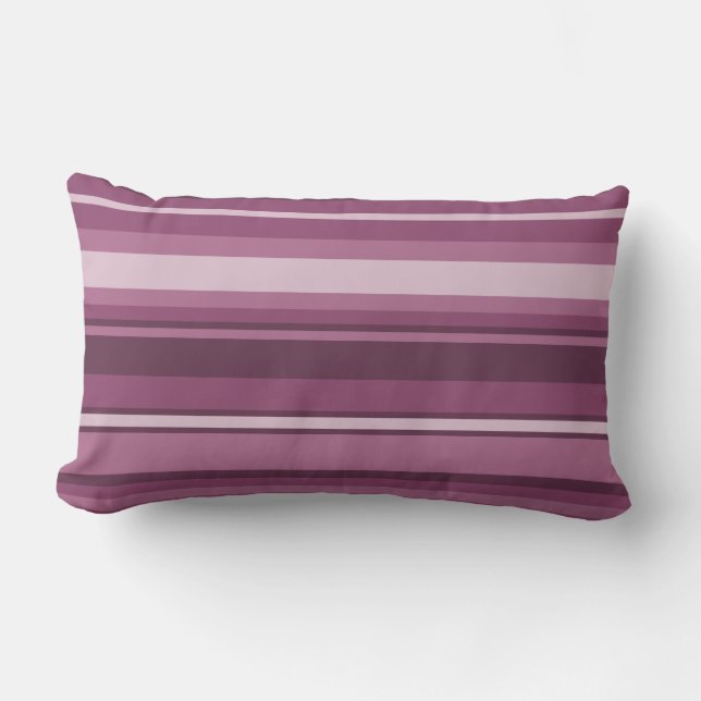 Mauve stripes lumbar pillow (Front)
