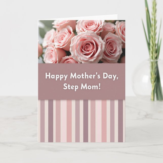 Mauve Stripes Mothers Day Card (Front)