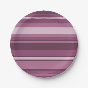 Mauve stripes paper plates
