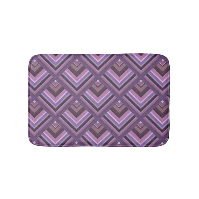Mauve stripes scale pattern bathroom mat (Front)