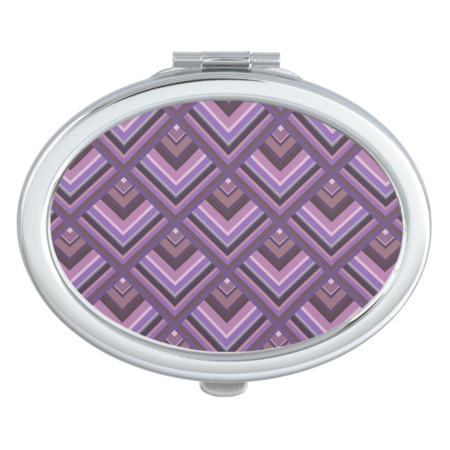 Mauve stripes scale pattern makeup mirror (Front)