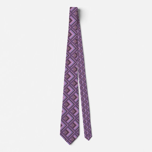 Mauve stripes scale pattern neck tie (Front)