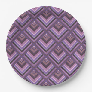 Mauve stripes scale pattern paper plates