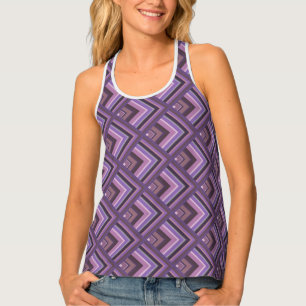 Mauve stripes scale pattern tank top