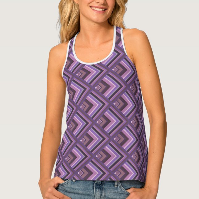 Mauve stripes scale pattern tank top (Front)