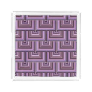 Mauve stripes square scales pattern acrylic tray