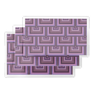 Mauve stripes square scales pattern acrylic tray