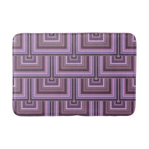 Mauve stripes square scales pattern bath mat