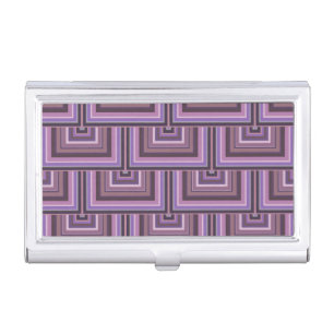 Mauve stripes square scales pattern case for business cards