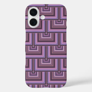 Mauve stripes square scales pattern iPhone 16 case