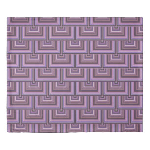 Mauve stripes square scales pattern duvet cover