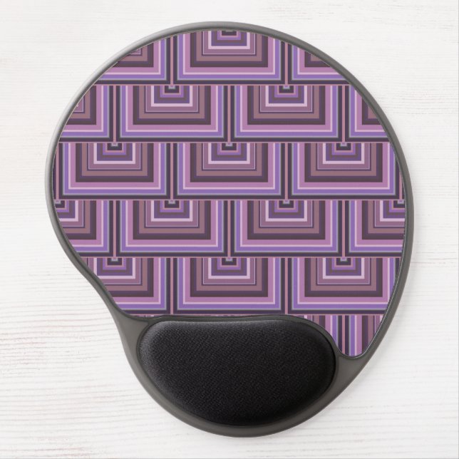 Mauve stripes square scales pattern gel mouse pad (Front)