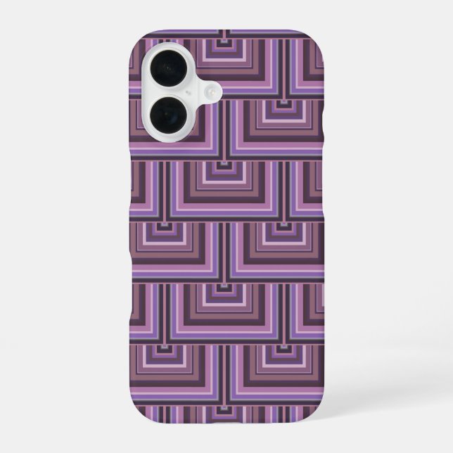Mauve stripes square scales pattern iphone case (Back)