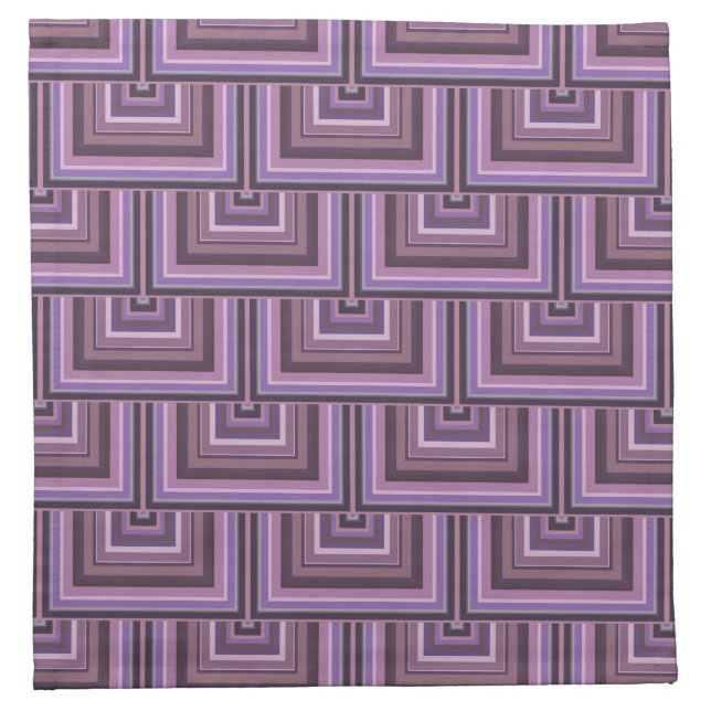 Mauve stripes square scales pattern napkin (Front)