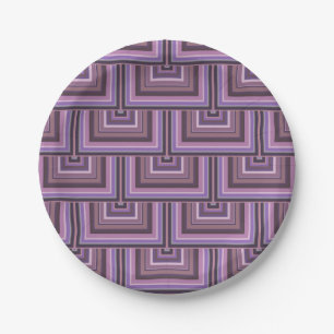 Mauve stripes square scales pattern paper plates