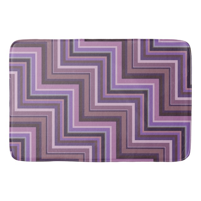 Mauve stripes stairs pattern bathroom mat (Front)