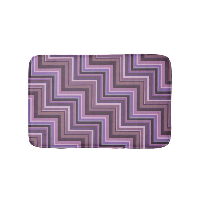 Mauve stripes stairs pattern bathroom mat (Front)