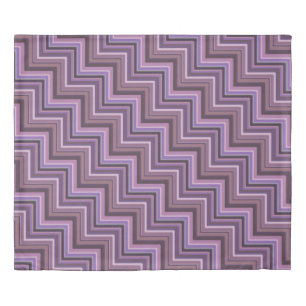 Mauve stripes stairs pattern duvet cover
