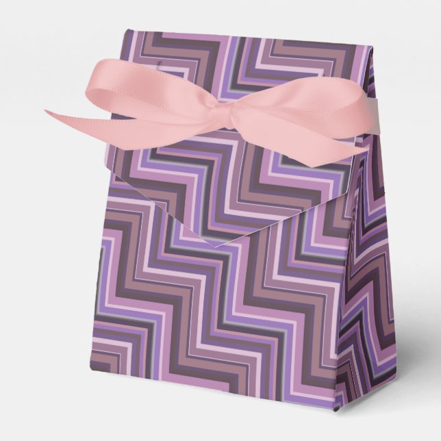 Mauve stripes stairs pattern favor boxes (Front Side)