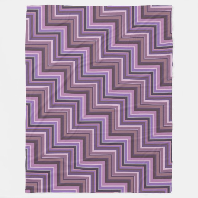 Mauve stripes stairs pattern fleece blanket (Front)