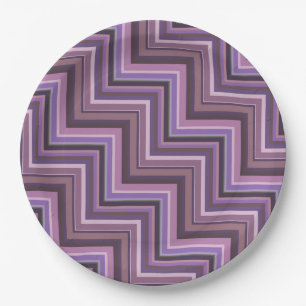 Mauve stripes stairs pattern paper plates