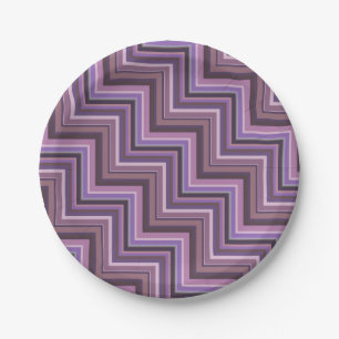 Mauve stripes stairs pattern paper plates