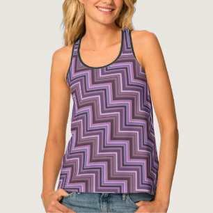 Mauve stripes stairs pattern tank top