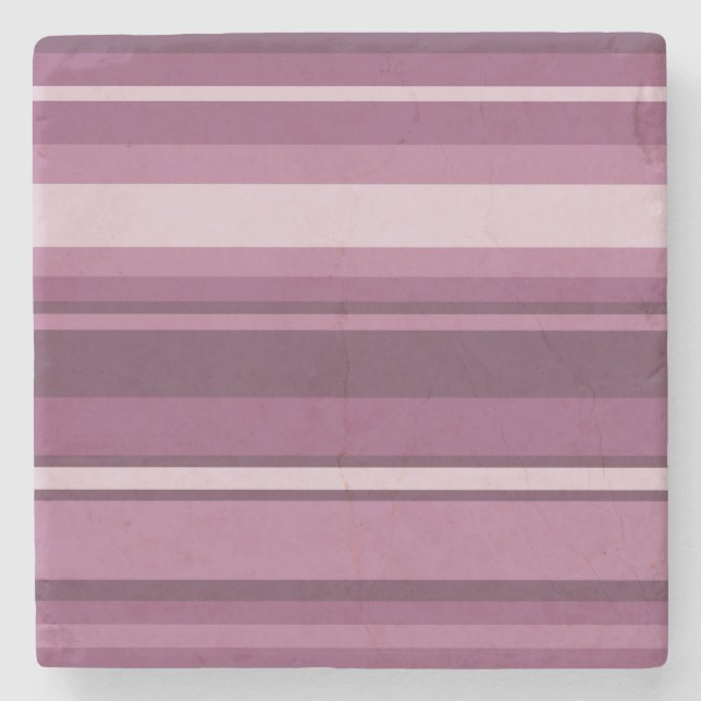 Mauve stripes stone coaster (Front)
