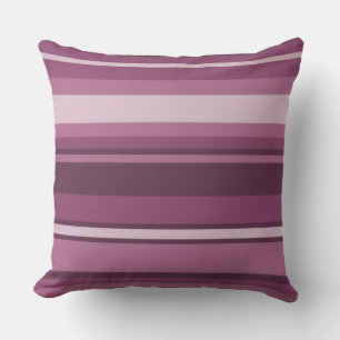 Mauve stripes throw pillow