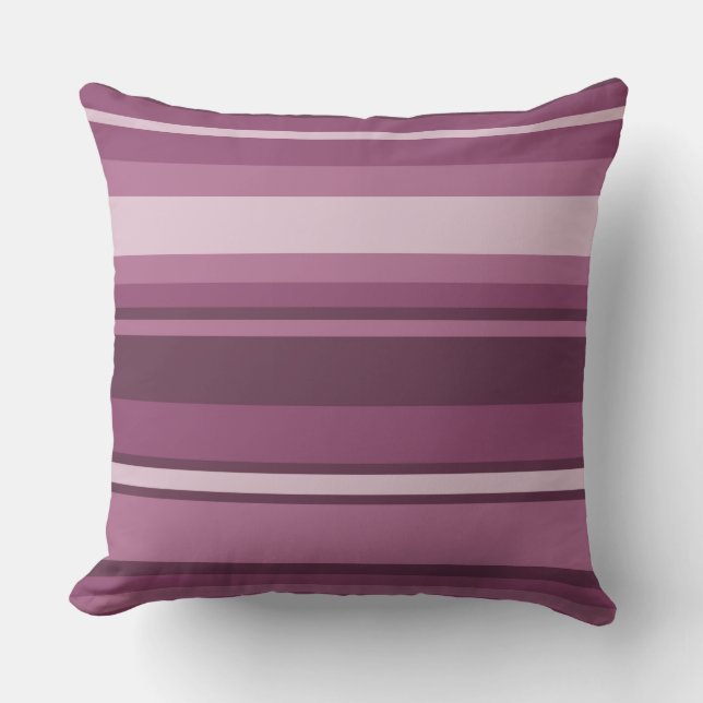 Mauve stripes throw pillow (Front)