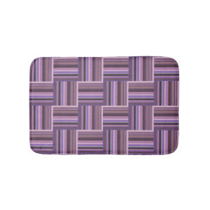 Mauve stripes weave pattern bathroom mat