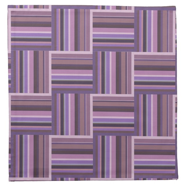 Mauve stripes weave pattern napkin (Front)