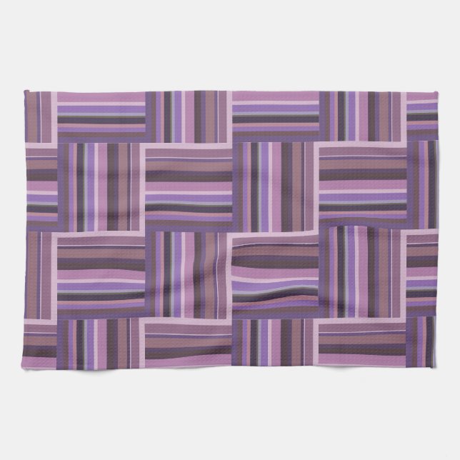 Mauve stripes weave pattern towel (Horizontal)