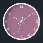 Mauve Stylish Minimalist Wall Clock<br><div class="desc">Mauve Stylish Minimalist Wall Clock,  an attractive wall clock featuring stylish white numbers on a beautiful plain mauve background.</div>