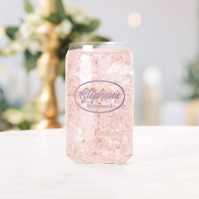 Mauve Stylized Name Wedding Bridesmaid Glass (Insitu (Wedding))