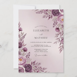 Mauve Sublime Romantic Wedding Invitation