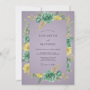 Mauve Succulent Arch Eucalyptus Wedding Invitation