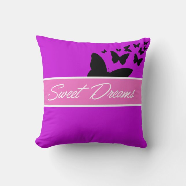 mauve sweet dreams throw pillow (Front)