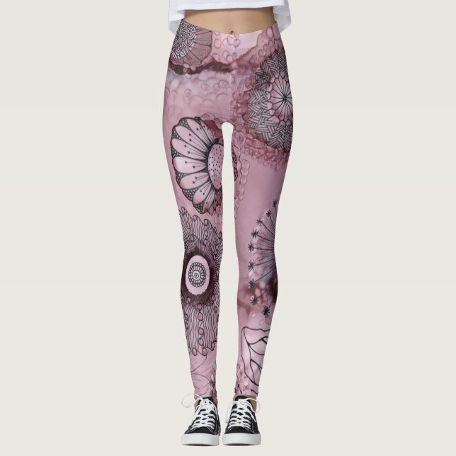 Mauve Swirl Leggings (Front)