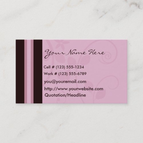 Mauve Swirl Profile And Business Card