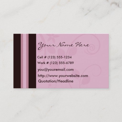 Customizable Mauve Swirl Profile And Business Card