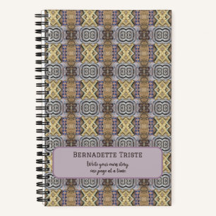 Mauve Tan Brown Geometric Seamless Pattern Notebook