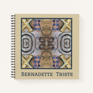 Mauve Tan Brown Geometric Seamless Pattern Notebook