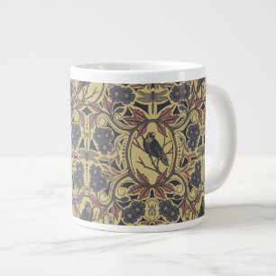 Mauve, Tan & Gray Crow & Dragonfly Floral Giant Coffee Mug