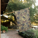 Mauve, Tan &amp; Gray Crow &amp; Dragonfly Floral House Flag